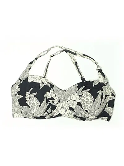 Pre-owned Bleu Rod Beattie Swimsuit Top Gray Paisley Pattern Swimwear