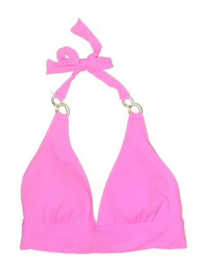 Pre-owned Bleu Rod Beattie Swimsuit Top Pink Solid Pattern Swimwear