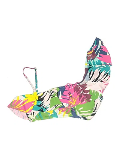 Pre-owned Bleu Rod Beattie Swimsuit Top Pink Tropical Pattern Swimwear