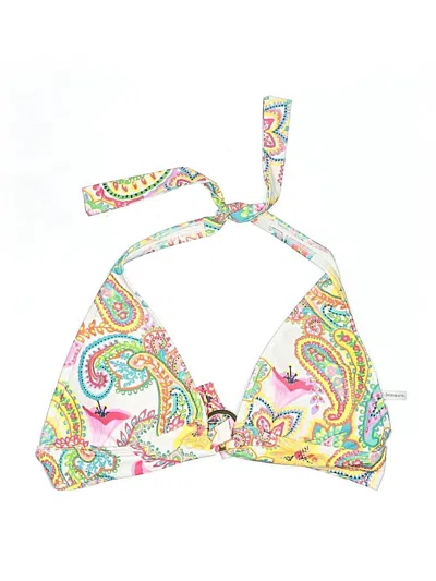 Bleu Rod Beattie Swimsuit Top White Paisley Pattern Swimwear In Multi