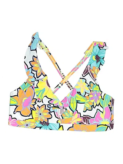 Bleu Rod Beattie Swimsuit Top Yellow Print Pattern Swimwear