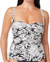 Bleu Rod Beattie Urban Oasis Tie Front Over The Shoulder Tankini Top In Black In Black