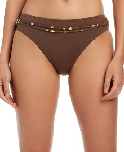 Bleu Rod Beattie Women's Belted Hipster Swim Bottoms In Brown