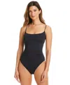 Bleu Rod Beattie Rod Beattie Mio Lace-up One-piece Swimsuit In Black