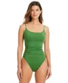Bleu Rod Beattie Rod Beattie Mio Lace-up One-piece Swimsuit In Green