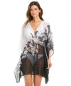 Bleu Rod Beattie Rod Beattie Double Duty Chiffon Cover-up Caftan In Black