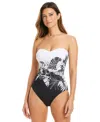 Bleu Rod Beattie Women's Double Duty Two-tone Bandeau One-piece Swimsuit In Black