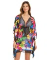 Bleu Rod Beattie Women's Extra Bold Sheer Caftan Cover-up In Black