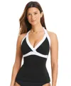 Bleu Rod Beattie Women's I'm With The Band Halter Tankini Top In Black