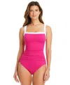 Bleu Rod Beattie Rod Beattie Square Neck One-piece Swimsuit In Pink