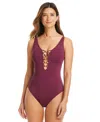 Bleu Rod Beattie Women's Let's Get Knotty One-piece Swimsuit In Purple