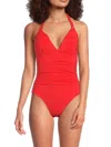 Bleu Rod Beattie Women's Mio Draped One Piece Swimsuit In Coconut Water