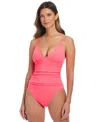 Bleu Rod Beattie Rod Beattie Ruched One-piece Swimsuit In Pink
