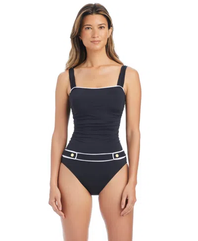 Bleu Rod Beattie Women's Pull-on One-piece Swimsuit In Black