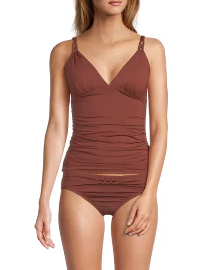 Bleu Rod Beattie Women's Ring Detail Tankini Top In Chipotle