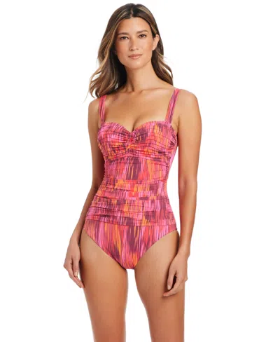 Bleu Rod Beattie Women's Shirred Underwire One-piece Swimsuit In Red