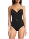 Bleu Rod Beattie A Fine Line Underwire One-piece In Black