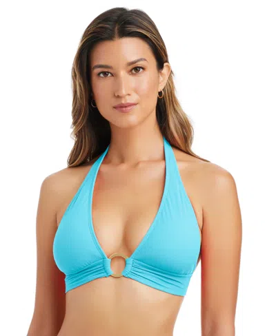 Bleu Rod Beattie Women's V-neck Swim Top In Blue