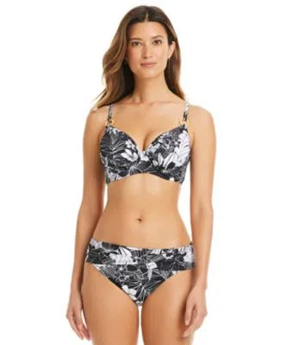 Bleu Rod Beattie Womens Double Duty Bikini Top Sarong Hipster Bottoms In Black