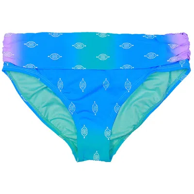 Bleu Rod Beattie Womens Fold-over Printed Swim Bottom Separates In Blue