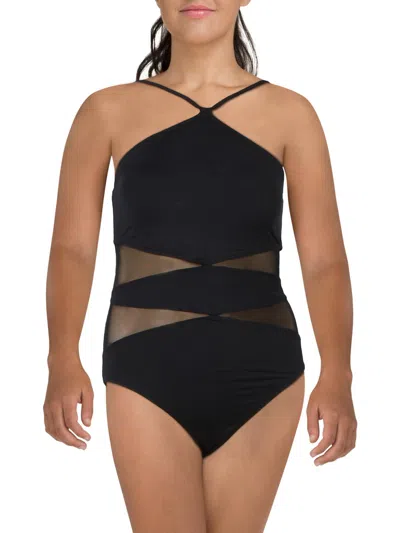 Bleu Rod Beattie Womens Partially Lined Nylon One-piece Swimsuit In Black