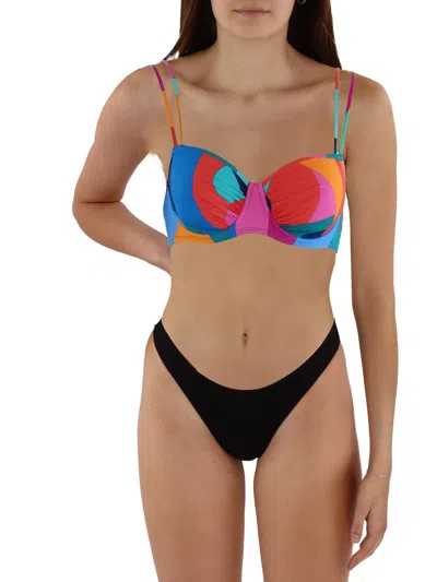 Bleu Rod Beattie Womens Printed Underwire Bikini Swim Top In Multi