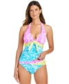 Bleu Rod Beattie Womens Sock It To Me Tankini Top Sarong Hipster Bikini Bottoms In Multi