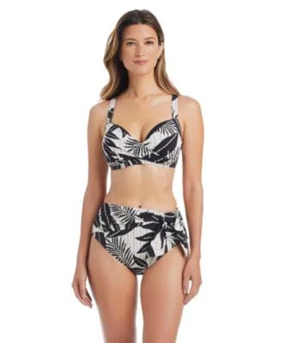 Bleu Rod Beattie Womens Sweetheart Neck Adjustable Underwire Bra High Waist Full Coverage Swim Bottoms In Multi