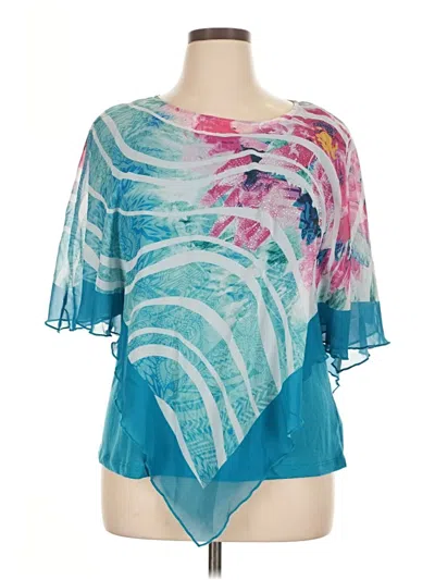 Pre-owned Bleu Short Sleeve Blouse In Blue