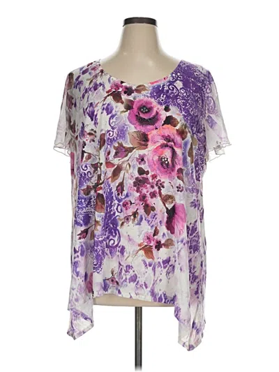 Pre-owned Bleu Short Sleeve Blouse In Purple