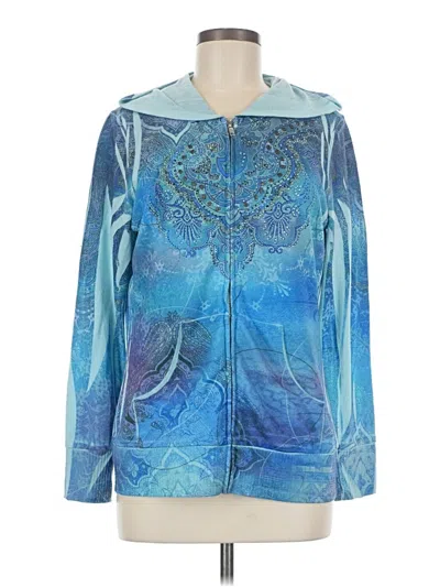 Pre-owned Bleu Zip Up Hoodie In Blue