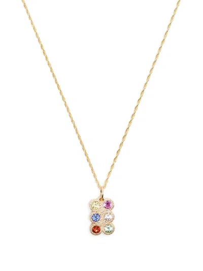 Bleue Burnham 9kt Yellow Gold Flowers Grow Together Sapphire Necklace