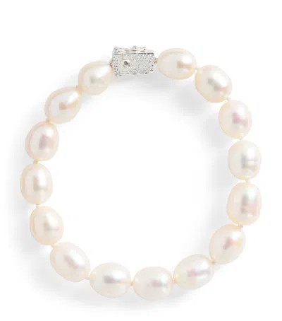 Bleue Burnham Antique Pearl Bracelet In Silver