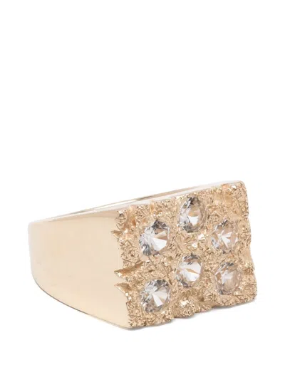 Bleue Burnham Grand Rose Garden Sapphire Signet Ring In Gold