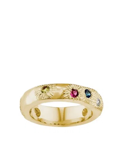 Bleue Burnham Mycorrhizal Textured Multi-stone Ring In Gold