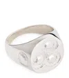 Bleue Burnham Oval Chloroplast Impression Signet Ring In Silver