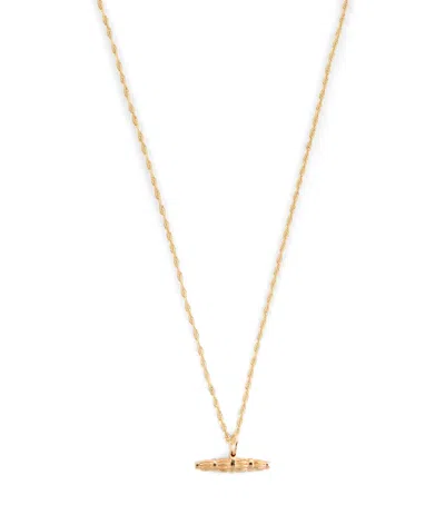 Bleue Burnham Recycled Yellow Gold Willow Bar Pendant Necklace