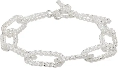 Bleue Burnham Silver Braided Link Bracelet In Silver (925)