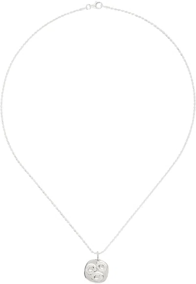 Bleue Burnham Silver Oval Chloroplast Impression Pendant Necklace In Silver (925)