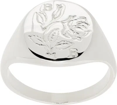 Bleue Burnham Silver Rose Signet Ring In Silver (925)