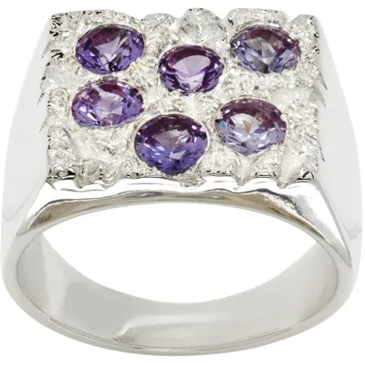 Bleue Burnham Ssense Exclusive Rose Garden Signet Ring In Sterling Silver | Mi