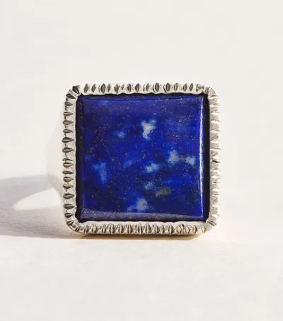 Bleue Burnham Sterling Silver And Lapis Lazuli Artists Signet Ring In Blue
