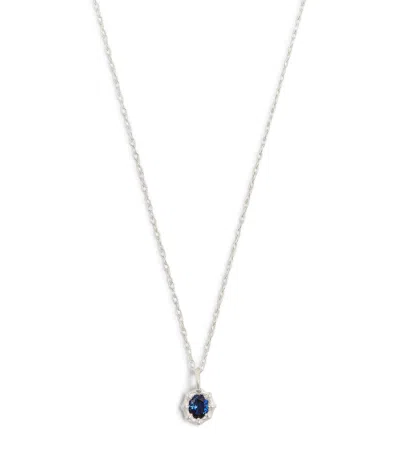 Bleue Burnham Sterling Silver And Sapphire Bamboo Pendant Necklace
