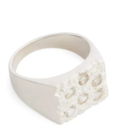 Bleue Burnham Sterling Silver And Sapphire Rose Garden Signet Ring