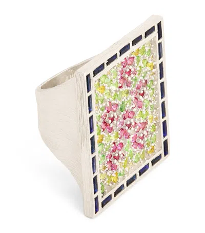 Bleue Burnham Sterling Silver And Sapphire Spring Blossom Ring