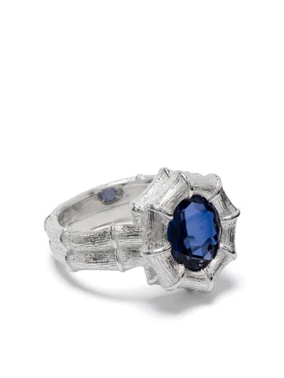 Bleue Burnham Bound Willow Blue Sapphire Cocktail Ring In Silber