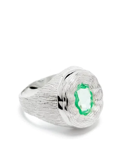 Bleue Burnham Sterling Silver Mirror Sapphire Ring In Silber