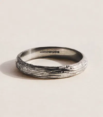 Bleue Burnham Sterling Silver Oak Band Ring In White