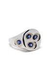 Bleue Burnham Chloroplast Sapphire Signet Ring In Silver