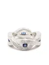 Bleue Burnham Stem Sterling Silver Sapphire Ring In Silver